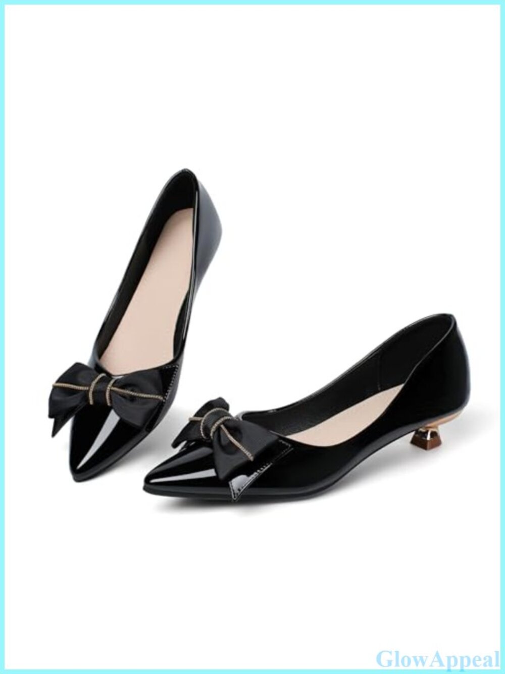 Pointed Toe Kitten Heel Pumps Slip On Dress Shoes for Work Party